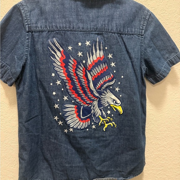 Epic Threads Kids Eagle Denim Button Shirt Size 6 - Picture 3 of 5